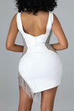 namcoverse Rhinestones Party Tassels Mini Dress