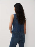 Women's Denim Vest, Sexy V-Neck Sleeveless Jean Waistcoat, Fashion Crop Top, Casual Summer Vest