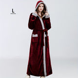 1pc Autumn And Winter Bathrobe, Soft And Skin-friendly Hooded Long Sleeve Bathrobe, Thickened Nightgown With Pocket, Warm Long Robe For Home, Bathroom Supplies