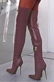 namcoverse Purple Pretty Zipper Stiletto Boots