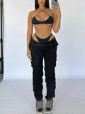 Women's Pants Capris Straight Leg Cargo Pants Women High Waist Casual Baggy Pants Slim Vintage Y2k Streetwear Stretch Wide Leg Trousers Fashion Jeans 230826