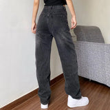 Womens Jeans Mom Baggay High Waist Straight Pants Women White Black Fashion Casual Loose Undefined Trousers 201223 Drop Delivery Appar Otihu