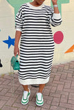 namcoverse Striped Patchwork Laid Back Midi Dress