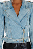 namcoverse Washed Denim Rocking Belted Jacket