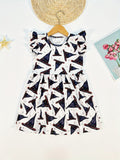 Girls Enchanting Animal Print Frill Sleeve A-line Dress - Lightweight Summer Fun for Holidays & Casual Wear - Perfect Gift Idea