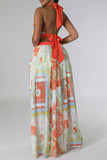 namcoverse Tribal Print Hot Cutout High Split Maxi Dress