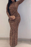 namcoverse Rhinestone Trim Flower Print Funky See-Through Maxi Dress