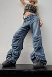 namcoverse Gradient Boyish Multi Pocket Jeans