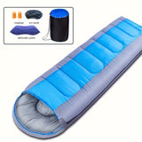 Thermal Insulation Down Cotton Sleeping Bag - Outdoor Camping Waterproof Gear for Winter with Hat, Eye Mask, and Earplugs for Cozy Slumber