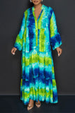 namcoverse Tie Dye Laid Back Tiered Maxi Dress