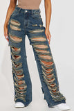 namcoverse Ripped Stylish Micro Flared Washed Jeans