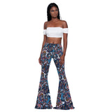 Effect Source Fashion Pattern Women's Printed Wear Bootcut Trousers Cross-Border  Wish Flared Pants