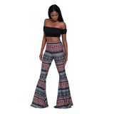 Effect Source Fashion Pattern Women's Printed Wear Bootcut Trousers Cross-Border  Wish Flared Pants