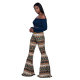 Effect Source Fashion Pattern Women's Printed Wear Bootcut Trousers Cross-Border  Wish Flared Pants