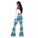 Effect Source Fashion Pattern Women's Printed Wear Bootcut Trousers Cross-Border  Wish Flared Pants