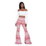 Effect Source Fashion Pattern Women's Printed Wear Bootcut Trousers Cross-Border  Wish Flared Pants