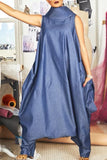 namcoverse Solid Color Hyperbolic Harem Maxi Dress