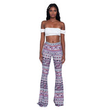 Effect Source Fashion Pattern Women's Printed Wear Bootcut Trousers Cross-Border  Wish Flared Pants