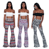 Effect Source Fashion Pattern Women's Printed Wear Bootcut Trousers Cross-Border  Wish Flared Pants