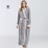 1pc Autumn And Winter Bathrobe, Soft And Skin-friendly Hooded Long Sleeve Bathrobe, Thickened Nightgown With Pocket, Warm Long Robe For Home, Bathroom Supplies