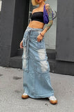 namcoverse Gradient Punk Multi Pocket Belted Denim Skirt