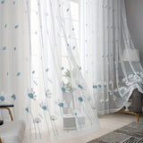 1pc Delicate Floral Embroidered Tulle Curtain - Rod Pocket, Translucent, Pastoral Style, Simple Animal Design, Elegant Window Sheer for Living Room, Bedroom, Home Decoration, Easy Care, Durable, and Versatile