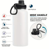 1pc 32oz Stainless Steel Insulated Water Bottle - Double Wall Vacuum, Leakproof Spout Lid, Perfect for Sports, Outdoor Activities, Holiday Gifts, and Everyday Use