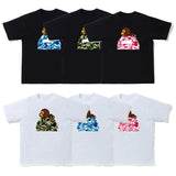 Women's and men's T-shirts Baggy Fat Edition 100% cotton summer camo breathable multi-functional high street trend T-shirt bathing ape