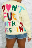 namcoverse Color Letter Jacquard Cute Round Neck Sweater