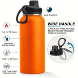 1pc 32oz Stainless Steel Insulated Water Bottle - Double Wall Vacuum, Leakproof Spout Lid, Perfect for Sports, Outdoor Activities, Holiday Gifts, and Everyday Use