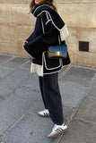 namcoverse Patchwork Scarf Collar Modern Tassel Coat