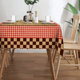 1pc Farmhouse Rustic Rooster Hens Buffalo Plaid Tablecloth - Stain Resistant, Waterproof, Edge Embossing Craft, No Pleated - Perfect for Holiday Decor, Dining Room, Kitchen, and Outdoor Events