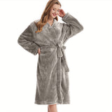 Soft and Warm Bathrobe: Plush Terry Robe for Home Use - Available in One Size (29-47 inches)