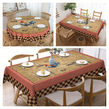 1pc Farmhouse Rustic Rooster Hens Buffalo Plaid Tablecloth - Stain Resistant, Waterproof, Edge Embossing Craft, No Pleated - Perfect for Holiday Decor, Dining Room, Kitchen, and Outdoor Events