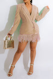 namcoverse Green Undeniable Feather Hem Mini Dress