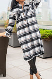 namcoverse Plaid Casual Patch Pocket Button Coat