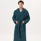 SIORO Men's Robes Big And Tall Terry Cloth Bathrobe Cotton Towel Hooded Full Length Housecoat Hot Tub Bath Spa Sleepwear M-2XL