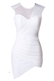 namcoverse White Pretty Irregular See-Through Mini Dress