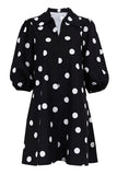 namcoverse Polka Dot Lowkey Shirt Collar Mini Dress