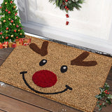 1pc 1350gsm Ultrafine Fiber Rustic Reindeer Rug, Non-Slip, Washable, Rectangular, 0.7cm Thick, Knitted, TPR Backing, Polyester Fiber, Machine Washable, Indoor/Outdoor Use, Perfect for Bedroom, Bathroom, Kitchen, Hallway, Festive Christmas Decor, Gift Idea