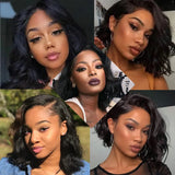 Wear and Go Glueless Body Wave Bob Wigs for Women Undetectable 4x4 Ready To Go Human Hair Wigs Pre Cut Lace Closure Wig