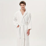 SIORO Men's Robes Big And Tall Terry Cloth Bathrobe Cotton Towel Hooded Full Length Housecoat Hot Tub Bath Spa Sleepwear M-2XL