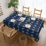 1pc Anchor Rudder Tablecloth - Durable Polyester, Waterproof, Wrinkle Resistant, Machine Washable, Scalloped Edge - Captivating Ocean Themed Decoration for Unforgettable Parties, Weddings, Picnics, Cafe Gatherings, and Family Reunions