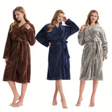 Soft and Warm Bathrobe: Plush Terry Robe for Home Use - Available in One Size (29-47 inches)