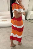 namcoverse Chevron On-trend Irregular Knitted Dress Suit