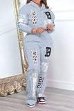 namcoverse Letter Print Sporty Hooded Pant Suit