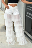 namcoverse Patchwork Rocking Tulle Tiered See-Through Jeans