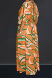 namcoverse Ripple Print Laid Back Side Split Maxi Dress