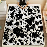 1pc Cozy Cow Print Throw Blanket - Soft, Warm, and Plush for Ultimate Comfort - Perfect for Couch, Bed, Sofa, Travelling, and Camping