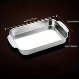 Professional-Grade Stainless Steel Deep Baking Dish with Handles - Durable, Food-Contact Safe, and Easy-to-Clean Oven Pan for Cooking, Baking, Roasting, and Grilling - Perfect for Cooking Fish, Pastries, and More!